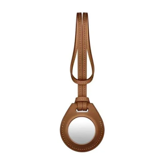 Viva Madrid Airtrax Leather Bag Charm Case For Airtag -Brown